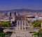 The Magic Fountains and columns of Barcelona city