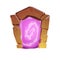 Magic game portal with pink plasma.