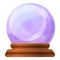 Magic globe glass icon, cartoon style