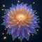 Magic glow beautiful flowers on dark background. Generative AI