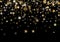 Magic gold vector star background. Gold falling sparkle pattern on black.