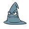 Magic gray hat angry face emotions character cartoon illustration