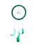 magic green dream catcher with feathers isolated on the white