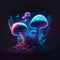 Magic Halloween mushrooms generated ai