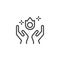 Magic hands outline icon