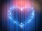 Magic heart lights - Show presentation in heart and love - Glowing theatre light - Heart glowing blue light