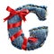 Magic holiday jeans alphabet letter with red ribbon