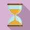 Magic hourglass icon, flat style