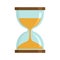 Magic hourglass icon, flat style