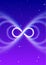 Magic infinity symbol, lemniscate or sideways eight spreads the mystic shiny energy in spiritual space