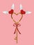 The Magic Key from heart. Birds pick it up. Valentine`s Day.