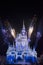 Magic Kingdom Cinderella Castle Blue and Purple Fireworks Orland