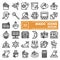 Magic line icon set, fantasy symbols collection, vector sketches, logo illustrations, wizard signs linear pictograms