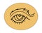 Magic logo, astrological amulet in Boho style. An eye from the evil eye in linear style. Esoteric eyes for protection
