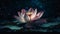 Magic Lotus Flower On Water - Miracle Concept - Waterlilies In Defocused Background. Generative AI