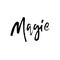 Magic. Modern dry brush handdrawn lettering. Vector illustration.