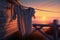 magic moment with clothesline and sunset, bringing a sense of calm to the viewer