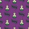 Magic objects seamless pattern for alchemical medicine. Spiritual vector illustration of potion in flask. Witchcraft