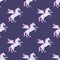 Magic pegasus, unicorn fairy-tale animal vector pattern