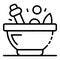 Magic potion bowl icon, outline style