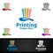 Magic Printing Company Logo Design for Media, Retail, Advertising, Newspaper or Book Concept