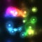 Magic Rainbow Colorful bubbles on dark background