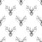 Magic reindeer seamless pattern in zentangle style.