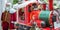 Magic Santa Claus brings gifts.Christmas express and toy. Christmas Decoration Home Interior Santa Express Train