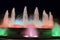 Magic singing fountains on Montjuic mountain, Barcelona, Spain.
