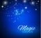 Magic Space. Fairy Dust. Infinity. Abstract Universe Background. Blue Background and Shining Stars. Vector illustration