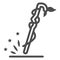 Magic Staff line icon, Halloween concept, cane stick with leaves sign on white background, wizard staff icon in outline