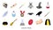 Magic stickers. Collection of mystical magic items. Vector illustration