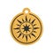 Magic sun medallion icon, flat style