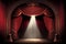 Magic theater stage red curtains show spotlight, digital illustration painting artwork