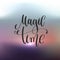 Magic time hand lettering poster on abstract background