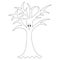 Magic tree. Sketch. Halloween symbol.Vector illustration. Coloring book for children.Drawing on an isolated white background.