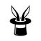 Magic Trick Rabbit in Wizard Hat Icon. Vector