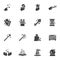 Magic tricks vector icons set