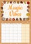 Magic vibes cute cozy hygge month calendar planner with autumn decor. Fall elements ornament stationary