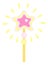 Magic wand. Cute fairy stick with shiny star in cartoon style