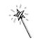 Magic wand fulfills wishes icon. asterisk isolated vector