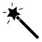 Magic wand with star solid icon. Magician wand vector illustration isolated on white. Wizard stick glyph style design