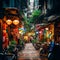 Magical alleyway with lanterns leading to a tucked-away museum in Hanoi