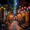 Magical alleyway with lanterns leading to a tucked-away museum in Hanoi