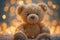 Magical ambiance Teddy bear surrounded by dazzling bokeh lights