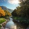 Magical and Blooming Tabor Stream Reserve at Springtime, Israel made with Generative AI