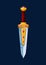 Magical cartoon steel dagger blade, Medieval sword