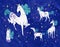 Magical Cartoon Unicorns Vector Collection Illustration