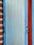 Magical Color Old Blue Red White Grunge Door with castle