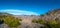 Magical colorful valley with austral dead forests, lagoons, glacial streams and high mountains in Torres del Paine National Park,